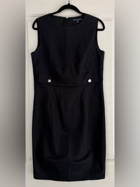 Brooks Brothers Black Sleeveless Dress with Silver Buttons
